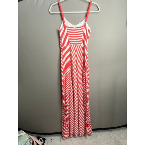 Anthropologie LILKA Dress Sz XS Red White Maxi Stripe Summer Cocktail Festive - Picture 2 of 16